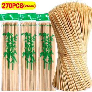Dizoey 15/20/25/30cm Bamboo Skewer Sticks Food Grade Bamboo Stick Disposable Nature Wood Long Stick for Kitchen Barbecue Fruit Fried
