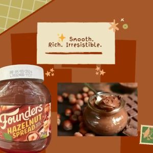 Founders Hazelnut Spread with Cocoa 750g – Creamy Chocolate Hazelnut Spread for Bread