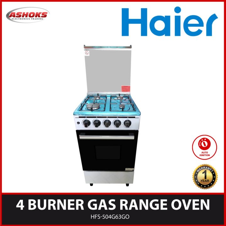 Haier Gas Range HFS504G63GO / 4 Gas Burners / Tempered Glass Cover