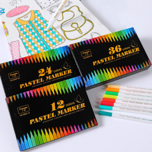 12/24/36สีอะคริลิพาสเทลปากกามาร์กเกอร์ศิลปะการสร้าง ระบายสี กราฟฟิตี แก้ว เซรามิก ไม้ เปียก ภาพวาดอะคริลิอุปกรณ์ศิลปะ