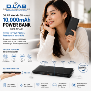 D.LAB World’s Slimmest 10000mAh Power Bank (WSPB-NPLUS4) - Support a Homegrown Singapore Brand D.LAB Dezign Laboratories