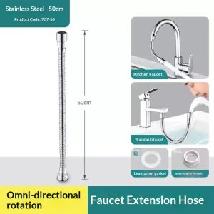 Thép không gỉ vòi nước linh hoạt vòi mở rộng với 360 ° xoay và chống giật gân thiết kế cho bồn rửa và máy giặt