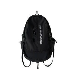 Mens Womens Beg Color Block Functional Backpack Contrast Style Waterproof Nylon School Bag Lightweight Multi-Pocket White Black Casual Daypack for College Students Outdoor Sports and Daily Commute