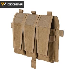 IDOGEAR Tactical Triple Mag Pouch Panel for 5.56 Mag Carrier MOLLE CP STYLE Flip Cover Pouch for AVS JPC2.0 Tactical Outdoors Sports Bag 35106