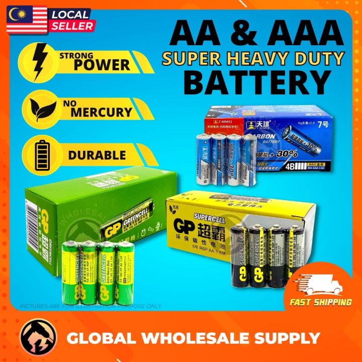 ORIGINAL GP SUPERCELL / GP GREENCELL / TIANQIU Batteries AA/AAA HEAVY ...