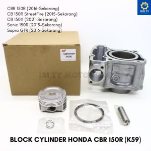 BLOK SEHER BORING BLOCK CYLINDER SET KOMPLIT RING PISTON KIT CBR 150R CB 150R CB 150X SONIC 1505 SUPRA GTR K56
