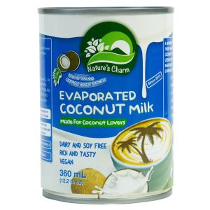 Natures Charm เนเจอร์ชาร์ม นมมะพร้าวข้นจืด กะทิข้นจืด นมข้นจืดเจ Evaporated Coconut Milk (360ml)
