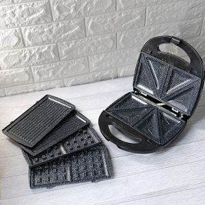 Idealife 3 in 1 Sandwich Maker/Toaster Pemanggang Alat Panggang Panggangan Pembakaran Roti Bakar Listrik