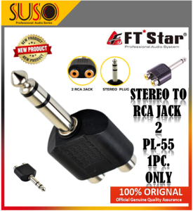 FT STAR [SUSO]-2 RCA Jack female to PL-55 Plug Microphone Audio Adapter