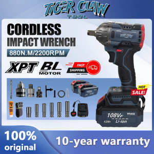 Tiger Claw Tool 2 in 1 Cordless Brushless Electric Wrench 800N.m Dual Battery Impact Wrench High Torque screwdriver
