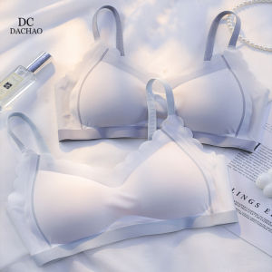DACHAO Bees Lingerie Thailand Latex Bra Women Bra Push Up Breatheable Ice Silk Seamless Wireless Comfortable Thin Strap Adjustable Strap Triple Back Hook