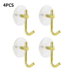 1/4Pcs Acrylic Door Wall Hangers Hooks Strong Wall Hook Self Adhesive Hooks For Bathroom Walls