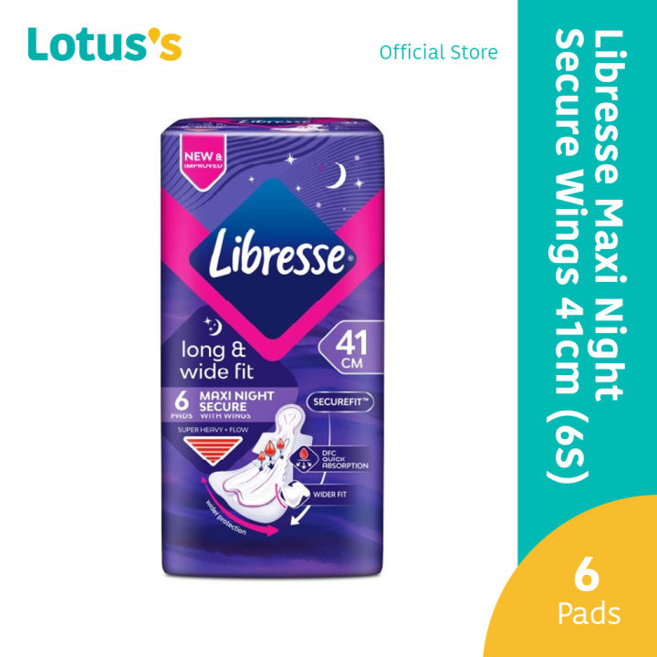Libresse Maxi Night Secure Wings 41Cm (6S) Lazada