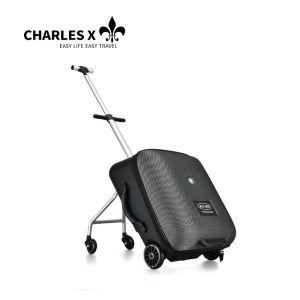 CHARLES X Childrens riding suitcase Tie rod suitcase 20 inch suitcase