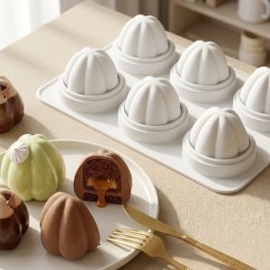 VB45D Heat-Resistant Silicone Cake Mold 6-Hole Non-Stick Petal Cake Mold Easy To Clean Flexible Mousse Cake Mold Kitchen Baking