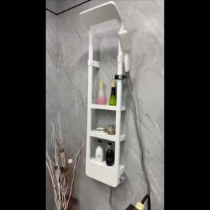 Shower head set all copper waterway storage rack air pressurized household bathroom luxury shower screen