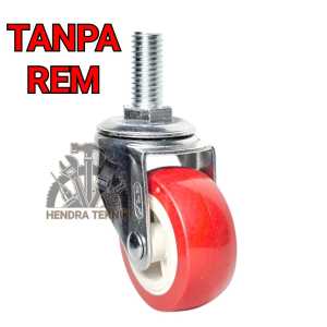 RODA CASTER PVC BAUT 50MM HIDUP / REM RODA KASTOR LEMARI 2" RODA KURSI PUTAR DRAT 2 INCI MURAH