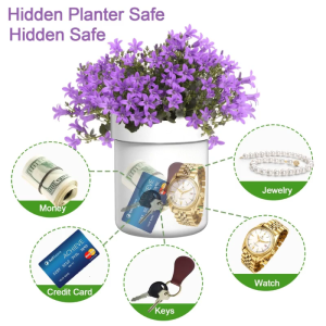 Flower Pot Hidden Safe Lock Box Surprise Secret Hideaway Pots Stash Hide Money Keys Jewlery Organizer Valuables