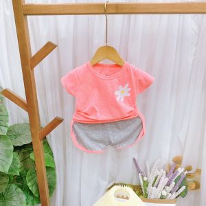 BỘ CỌC TAY MÙA HÈ MÁT MẺ CHẤT CO GIÃN VÀ THOÁNG IN HÌNH HOA CÚC CHO BÉ GÁI