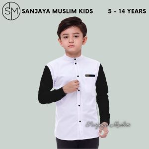 BAJU KOKO ANAK LAKI LAKI LENGAN PANJANG MOTIF YUDHISTIRA KOMBINASI BATIK TERBARU 2023
