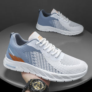 Korean shoes mens fashion shoes mens shoes sports casual fly woven mesh running trendy shoes
