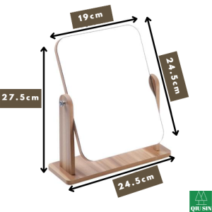 EXTRA LARGE SIZE 360 Degree Rotation Table Mirror-Make up/Wood
