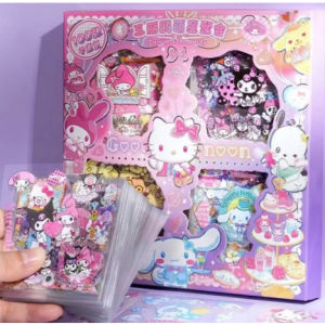 100pcs Gift Box Stickers Transparent Water Cup Stickers Set Kawaii Waterproof Sticker Children Gift