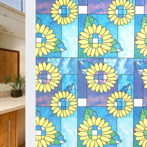 ฟิล์ติด กระจก ลาย สติ๊กเกอร์ฝ้าติดกระจก ฟิล์มติดกระจกบ้าน ฟิล์มฝ้า #มีกาวในตัว ความกว้าง 90 ซม.ความยาว 200 เซนติเมตร