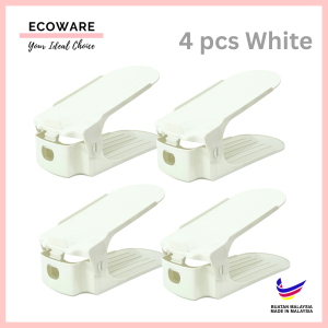 ECOWARE 2sets/4sets Double Layer Adjustable Shoe Rack/ Space Saver Shoe Rack/ Shoe Rack Adjustable/ Anti-Slip Shoe Rak