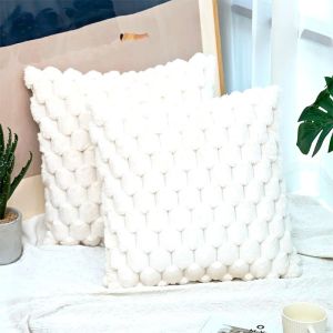 Plush Jacquard Pillow Cover Soft and Comfortable Sofa and Office Lumbar Support Cover Without Pillow Core