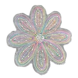 Handmade Sequins Beads Flower Appliques Fashion Flower Brooches Embellishment for Unique Clothing Decoration
