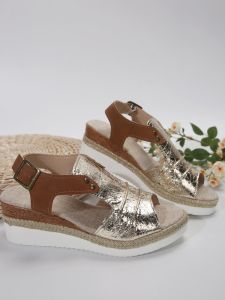 [Free Shipping] Plus Size Wedge Sandals for Women Summer Back-strap Open-toe Sandals Womens Casual Peep-toe Sandals