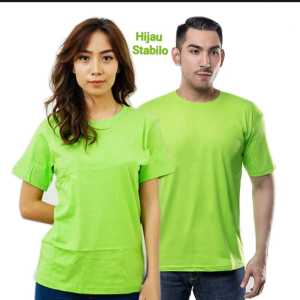 ( hijau stabilo ) Kaos polos lengan pendek soft katun combed 30s  kaos lengan pendek polos kaos polos pria wanita lengan pendek