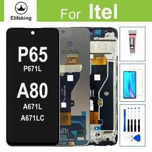 LCD ban đầu cho Itel P65 p671l/A80 a671l a671lc Hiển thị màn hình cảm ứng số hóa thay thế với công cụ miễn phí + Kính cường lực