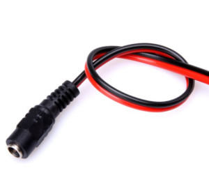 DC Connector Cable Power Supply Adapter Plug Male/FEMALE Jack 2.1x5.5mm for CCTV Camera Black+red