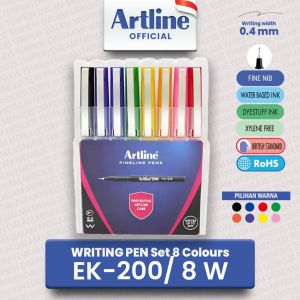ARTLINE Pulpen Writing Pens Set 8 Warna EK-200/8PAU