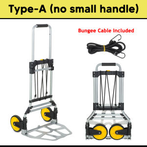 [120KG] Worthbuy Heavy Duty Folding Trolley 2 Wheel Hand Truck Aluminium Travel Shopping Cart Troli Tahan Berat Trailer