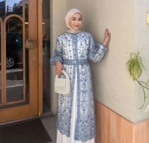 Azzura Outer Tunik Brukat /Outer Kondangan Outer Lebaran /Hanya Outer Sajah (Motif Brokat Random)