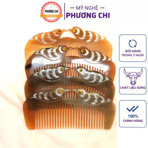 Lược sừng trâu đôi chim trắng nưa đẹp lược gỡ rối lược chải đầu - Mỹ Nghệ Phương Chi