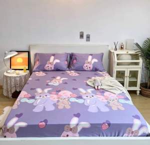 Bộ ga gối 1m2/m6/m8/2m drap giường poly ga giường + 2 vỏ gối nằm | Thiết kế đa dạng đáng yêu - Nguyệt Ánh Bedding [Gấu Cherrful ]