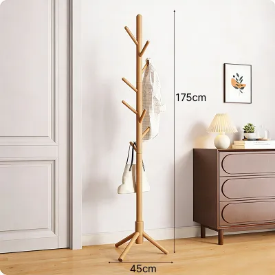 [SG Stock] Japanesque 100% Solid Beech Wood Wooden Clothes Hanger Rack Clothes Hanger Hook Bedroom Coat Stand Rack