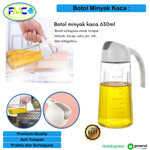Botol Minyak Kaca Tutup Otomatis Anti Tumpah Wadah Tempat Penyimpanan Bumbu Kecap Anti Panas
