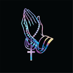 Praying Hands Sticker Add a meaningful and stylish touch to your motorcycle sizes 26x16 cm 18x11 cm 12x7 cm