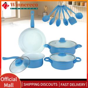【winnereco】 12-Piece Non-Stick Cookware Set Cooking Pot with Lid Cooking Pot Set Stackable Pot Set for All Types of Cooker