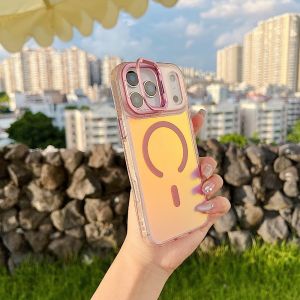 Deluxe Color Changing Stand Case For iPhone 17 Air 16 Pro Max 15 14 13 12 11 for Magsafe Shockproof Protection Cover