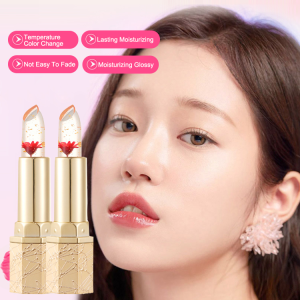 Flower crystal clear color changing lipstick Moisturizing waterproof long-lasting color-changing li