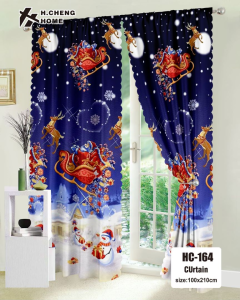 【Buy 3 Take 3 】Big Dales 6PCS Christmas Design Curtain for Window 100×210cm Curtain 3 for 100 Makapal Christmas Decoration for Home Draperies Curtains for Windows Elegant Design for Room Decor Buy 2 Take 2 Cod
