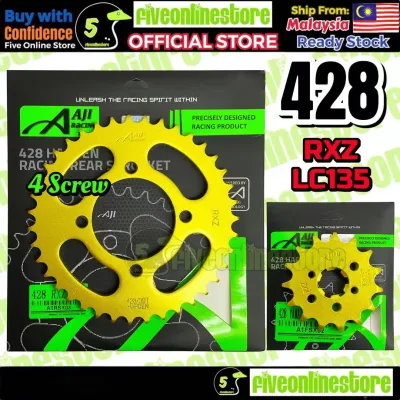AJI RACING 428 RXZ LC135 Y15 Y15ZR Gold Heavy Duty Sprocket ORIGINAL Spocket 125ZR SRL110 Spoket 14T 15T 35T 38T 46T