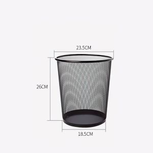 Thickened Rust-Proof Iron Mesh Trash Can Household Metal Basket Office Barbed Wire Wastepaper Can