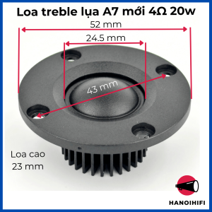 Loa treble lụa A7 mới 4ohm 25W Loa treble 52 mm có tản nhiệt cực lớn nâng cao hiệu suất loa